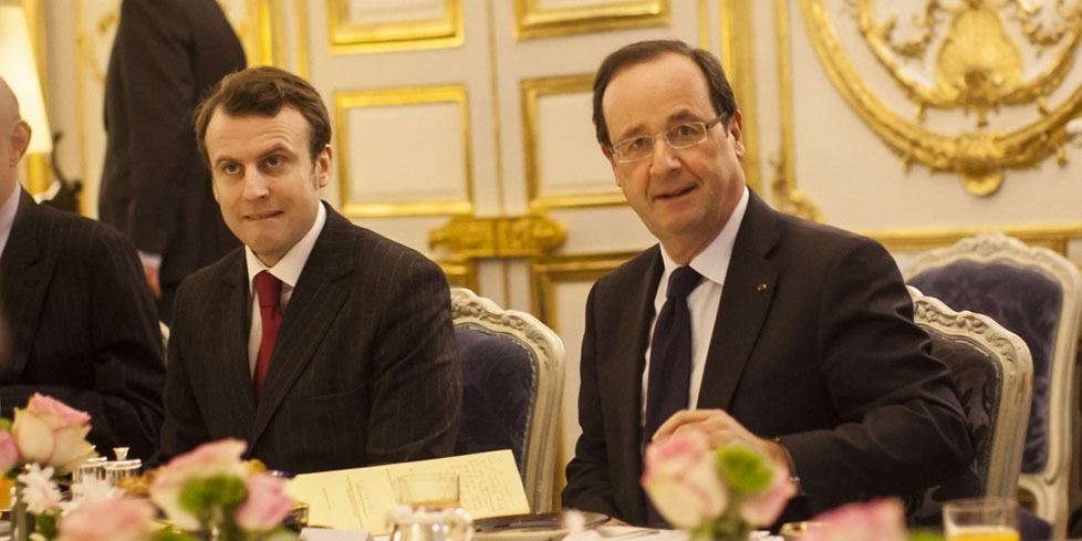 Elysee : Petit dejeuner avec des representants de la Table Ronde des Industriels Europeens
